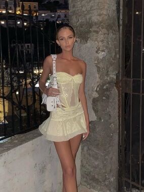 I AM GIA corset and skirt in yellow